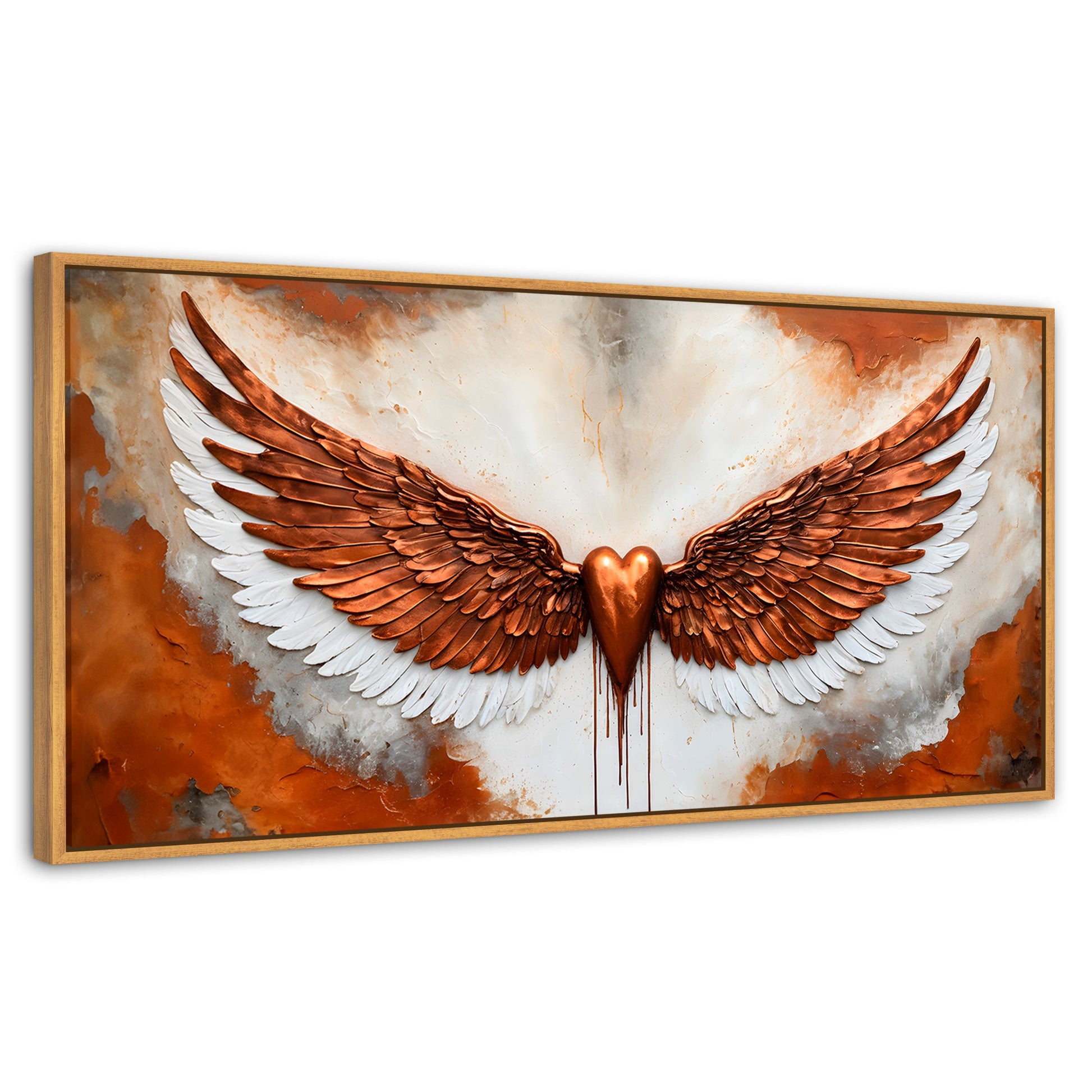 Cuadros Decorativos Canvas Revolution | Alas Angel Fuerza | Panoramico | Portada | Marco Negro