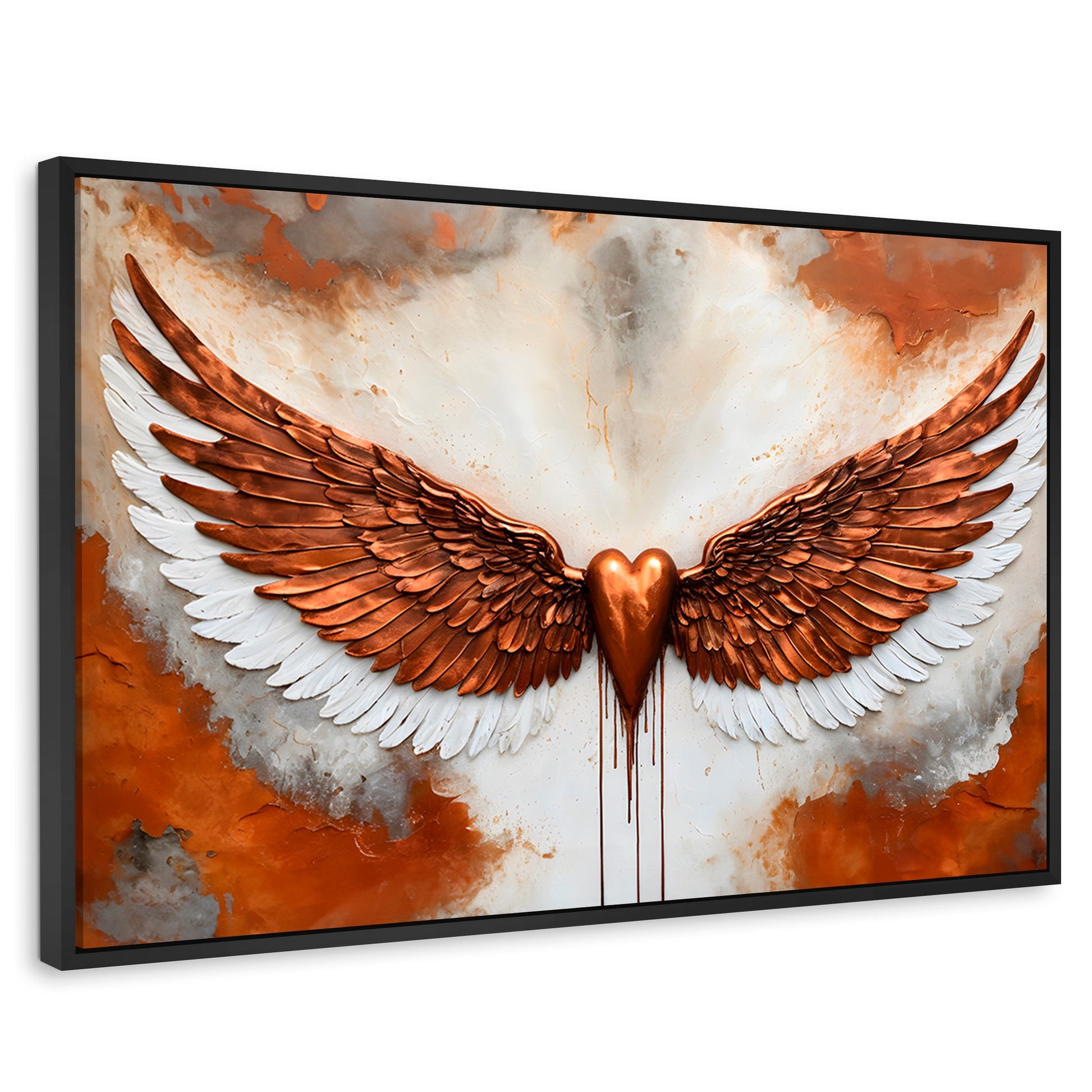 Cuadros Decorativos Canvas Revolution | Alas Angel Fuerza | Rectangular | Portada | Marco Negro