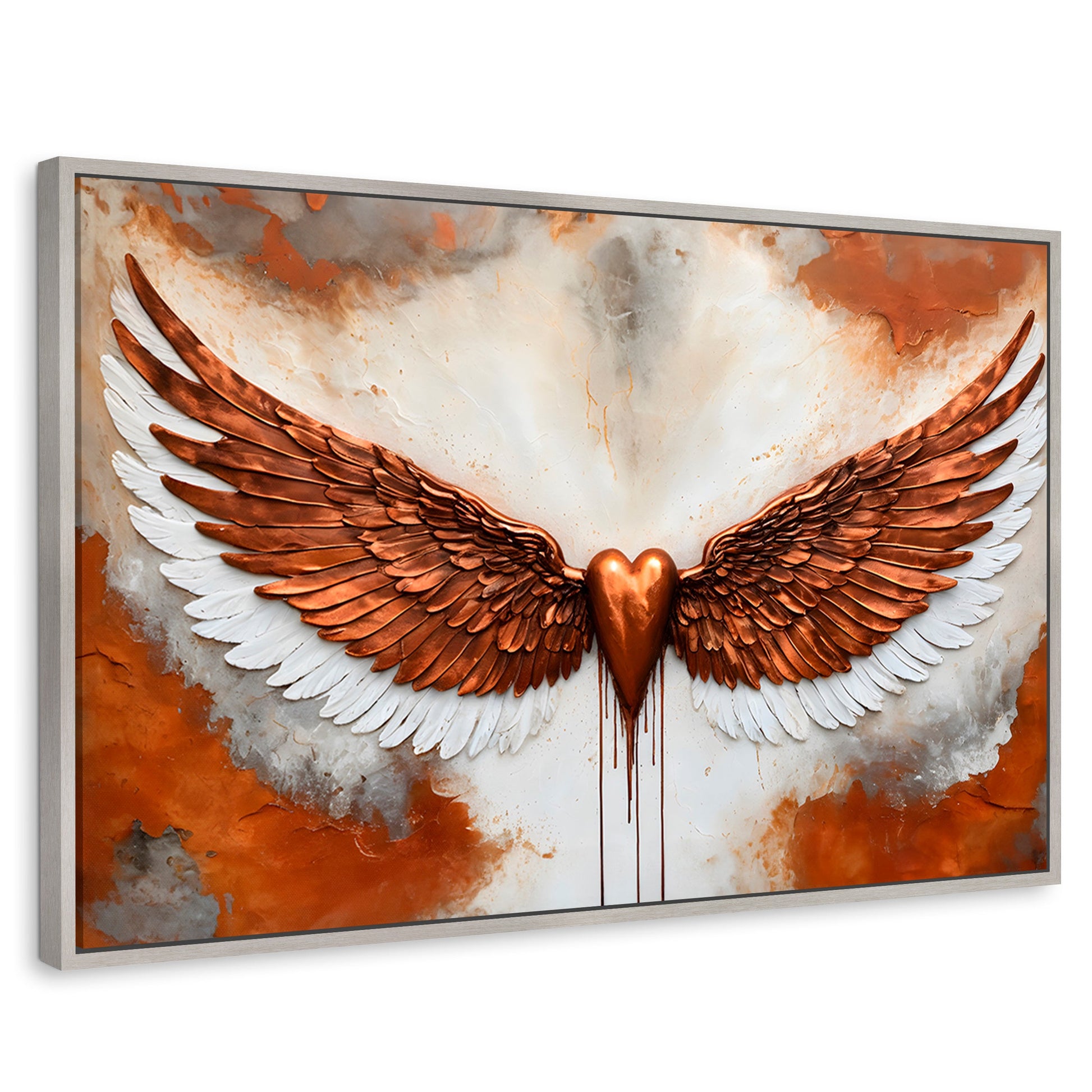 Cuadros Decorativos Canvas Revolution | Alas Angel Fuerza | Rectangular | Portada | Marco Plateado