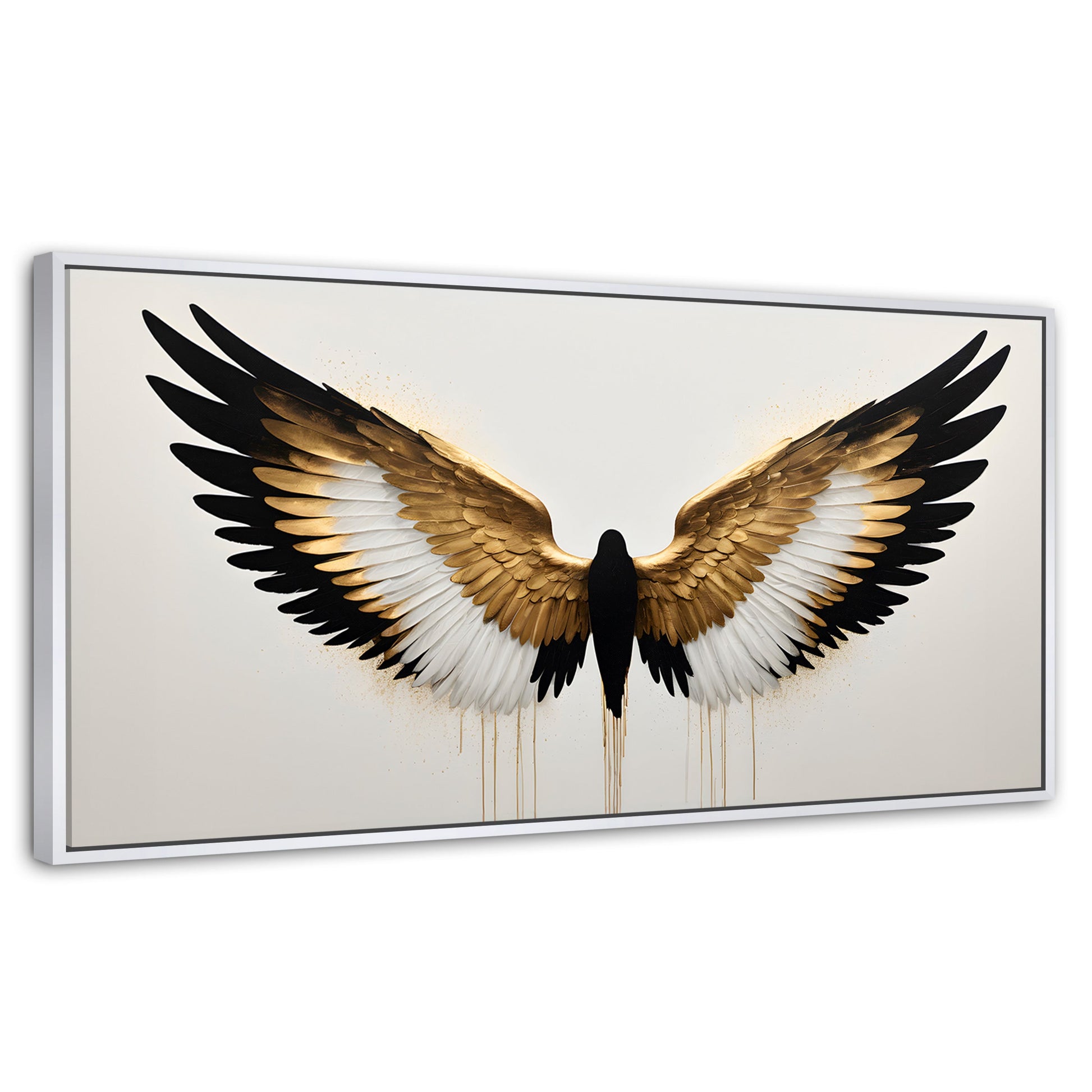 Cuadros Decorativos Canvas Revolution | Alas Angel Fusion | Panoramico | Portada | Marco Dorado