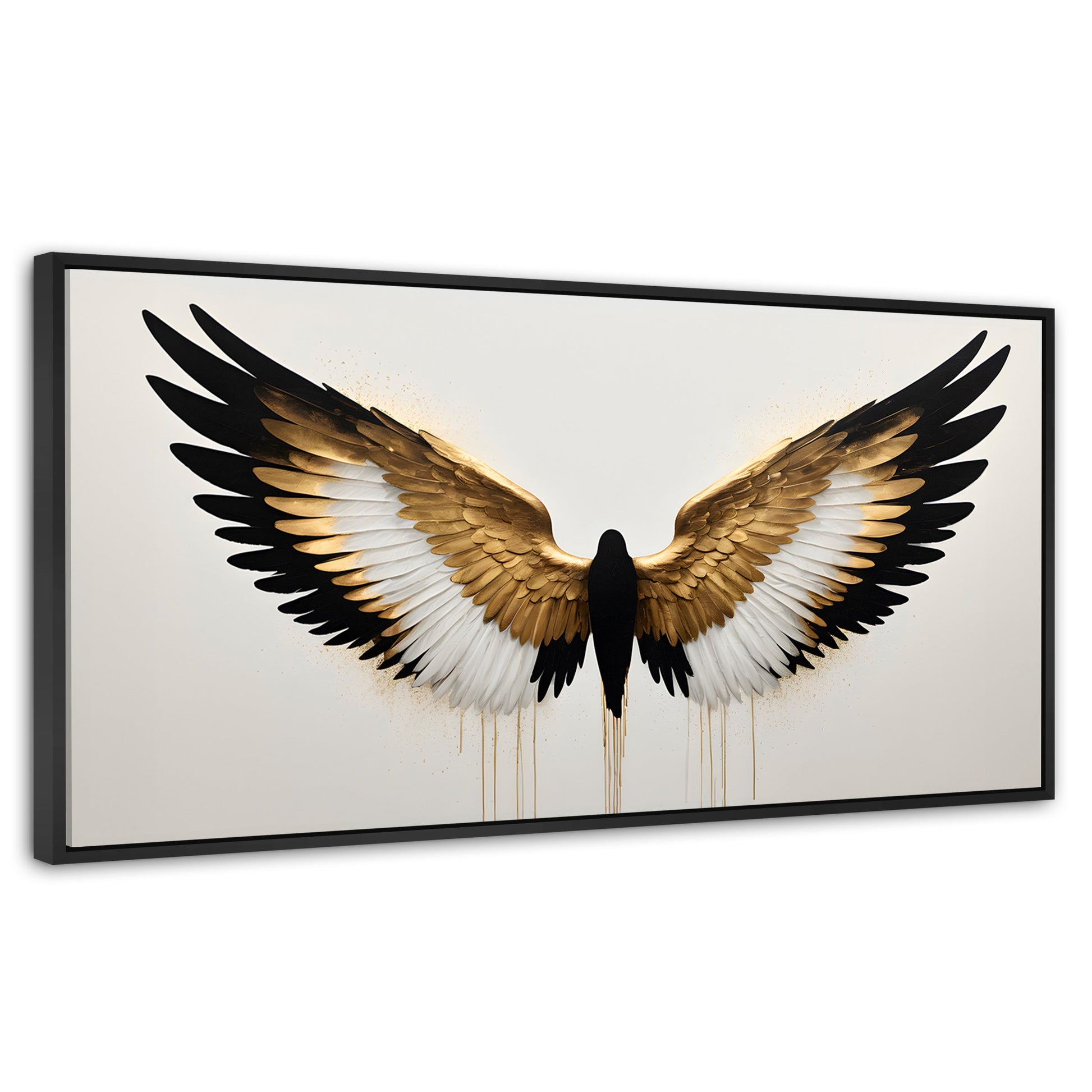 Cuadros Decorativos Canvas Revolution | Alas Angel Fusion | Panoramico | Portada | Marco Plateado