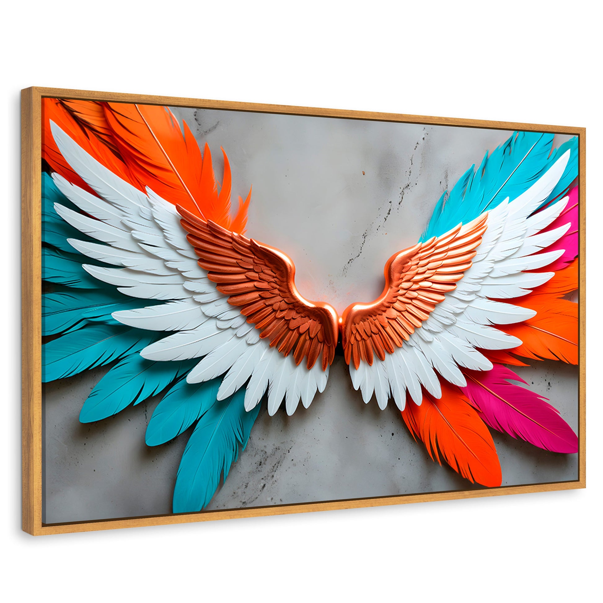 Cuadros Decorativos Canvas Revolution | Alas Angel Infinito | Rectangular | Portada | Marco Madera