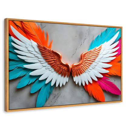 Cuadros Decorativos Canvas Revolution | Alas Angel Infinito | Rectangular | Portada | Marco Madera