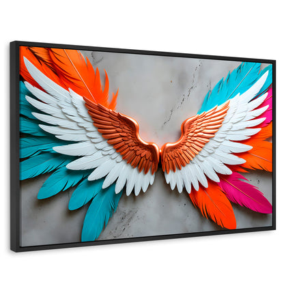 Cuadros Decorativos Canvas Revolution | Alas Angel Infinito | Rectangular | Portada | Marco Negro