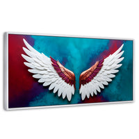 Cuadros Decorativos Canvas Revolution | Alas Angel Intenso | Panoramico | Portada | Marco Dorado