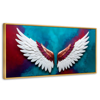 Cuadros Decorativos Canvas Revolution | Alas Angel Intenso | Panoramico | Portada | Marco Madera