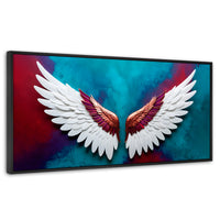 Cuadros Decorativos Canvas Revolution | Alas Angel Intenso | Panoramico | Portada | Marco Plateado