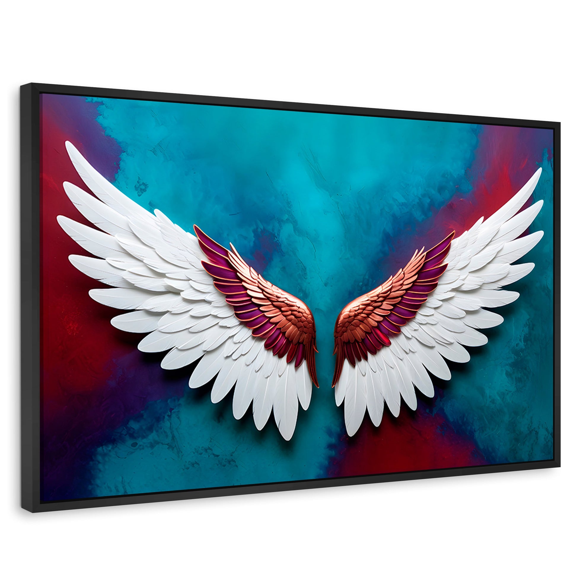 Cuadros Decorativos Canvas Revolution | Alas Angel Intenso | Rectangular | Portada | Marco Negro