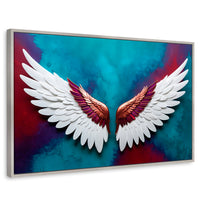 Cuadros Decorativos Canvas Revolution | Alas Angel Intenso | Rectangular | Portada | Marco Plateado