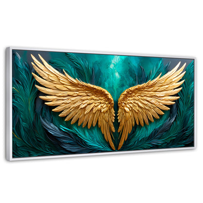 Cuadros Decorativos Canvas Revolution | Alas Angel Libre | Panoramico | Portada | Marco Dorado