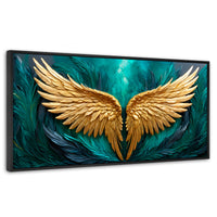 Cuadros Decorativos Canvas Revolution | Alas Angel Libre | Panoramico | Portada | Marco Plateado