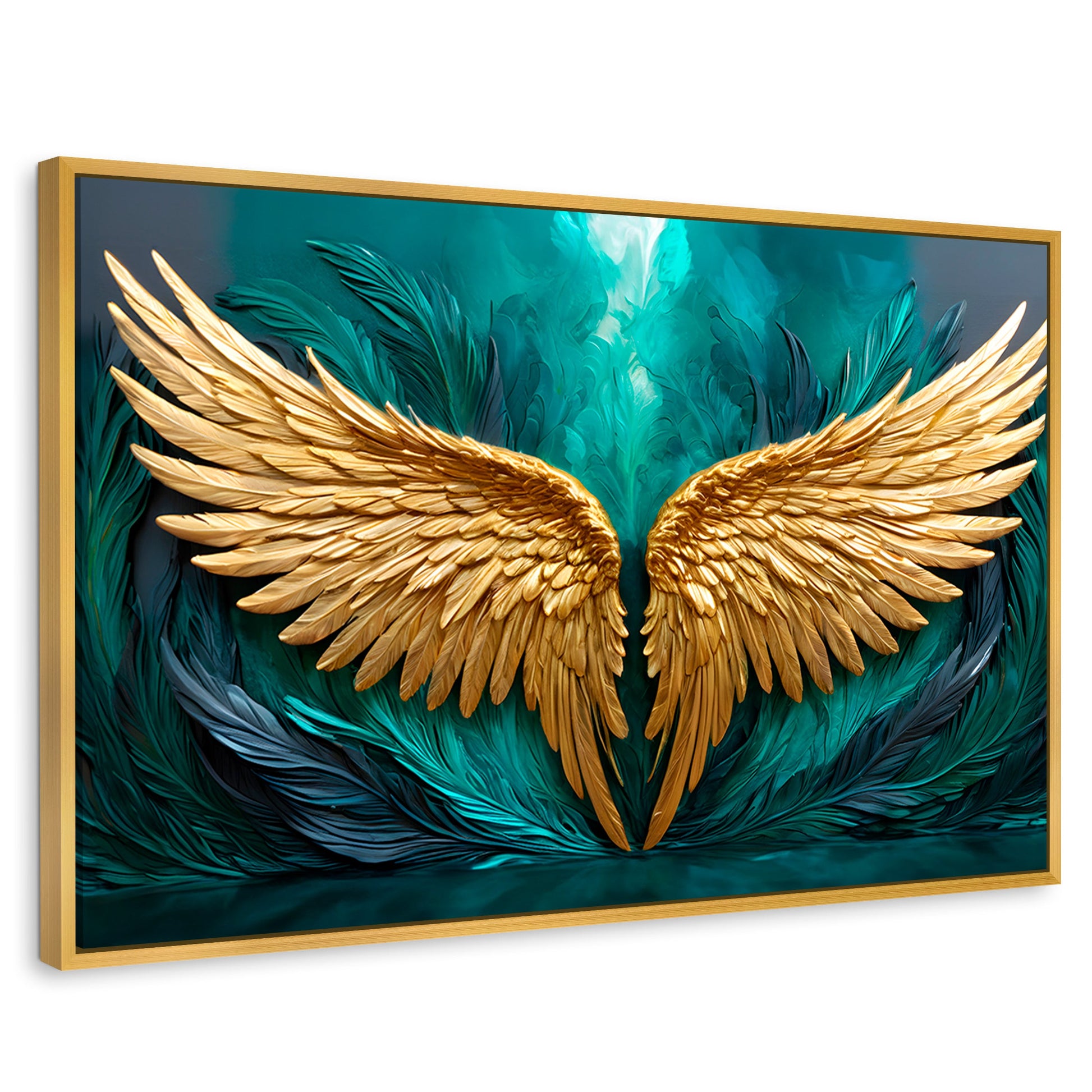 Cuadros Decorativos Canvas Revolution | Alas Angel Libre | Rectangular | Portada | Marco Dorado