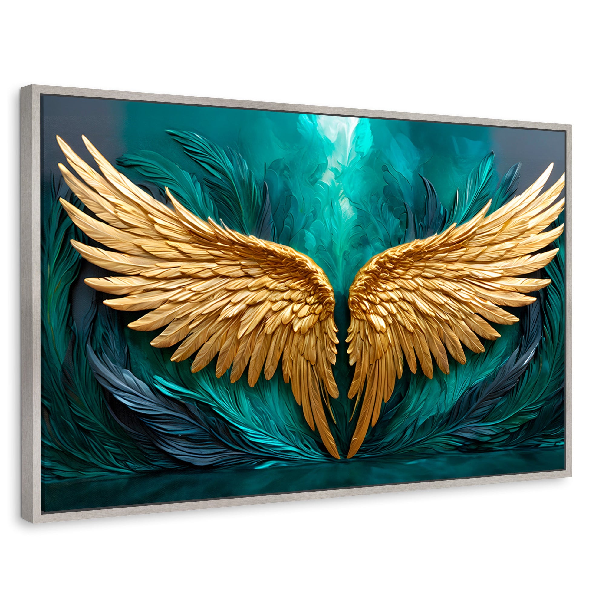Cuadros Decorativos Canvas Revolution | Alas Angel Libre | Rectangular | Portada | Marco Plateado