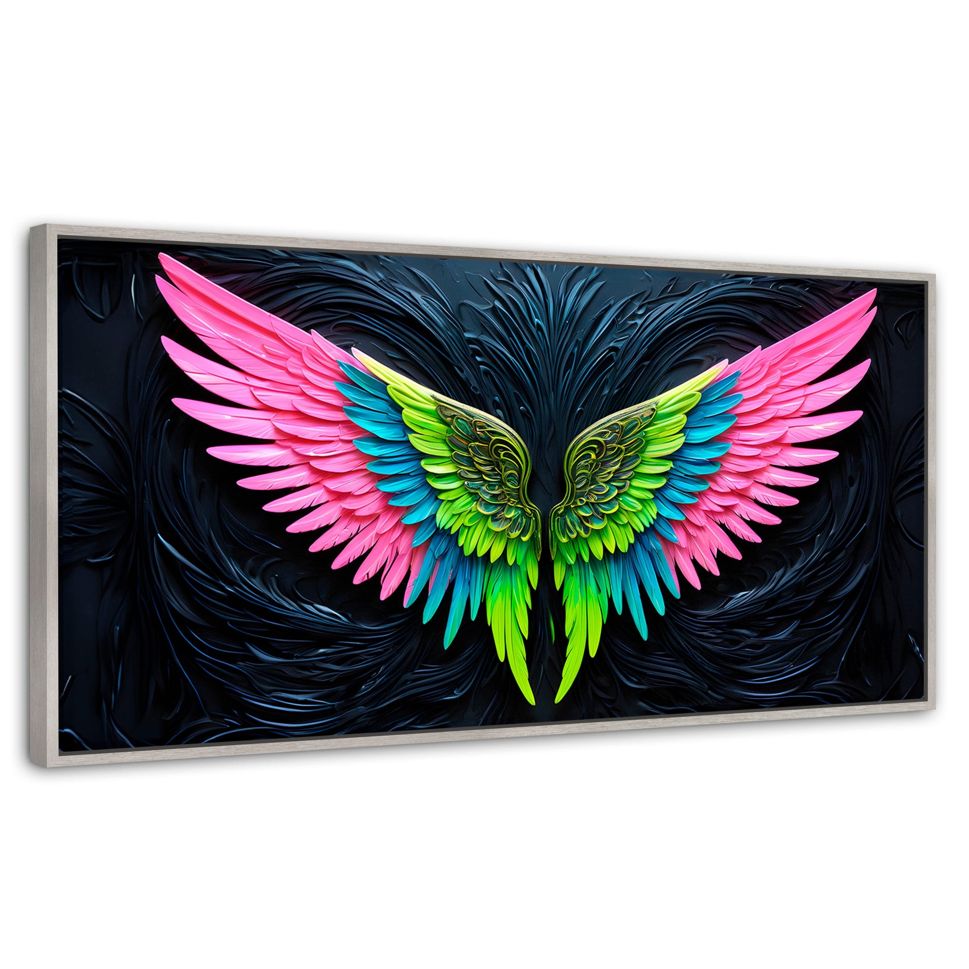 Cuadros Decorativos Canvas Revolution | Alas Angel Lucido | Panoramico | Portada | Marco Blanco