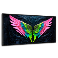 Cuadros Decorativos Canvas Revolution | Alas Angel Lucido | Panoramico | Portada | Marco Plateado