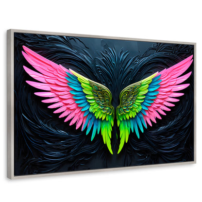 Cuadros Decorativos Canvas Revolution | Alas Angel Lucido | Rectangular | Portada | Marco Plateado