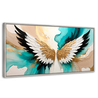 Cuadros Decorativos Canvas Revolution | Alas Angel Lumino | Panoramico | Portada | Marco Blanco