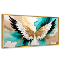 Cuadros Decorativos Canvas Revolution | Alas Angel Lumino | Panoramico | Portada | Marco Madera