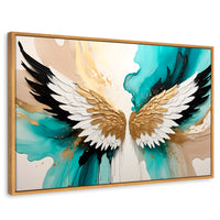 Cuadros Decorativos Canvas Revolution | Alas Angel Lumino | Rectangular | Portada | Marco Madera