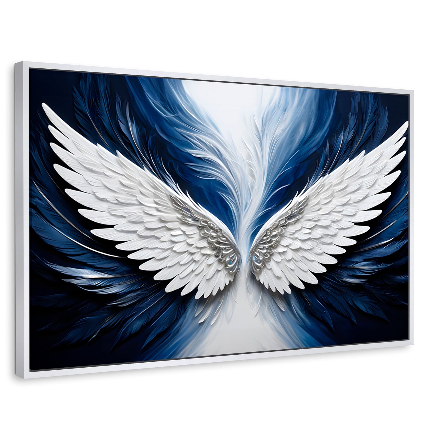 Cuadros Decorativos Canvas Revolution | Alas Angel Marina | Rectangular | Portada | Marco Blanco