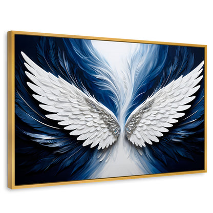 Cuadros Decorativos Canvas Revolution | Alas Angel Marina | Rectangular | Portada | Marco Dorado