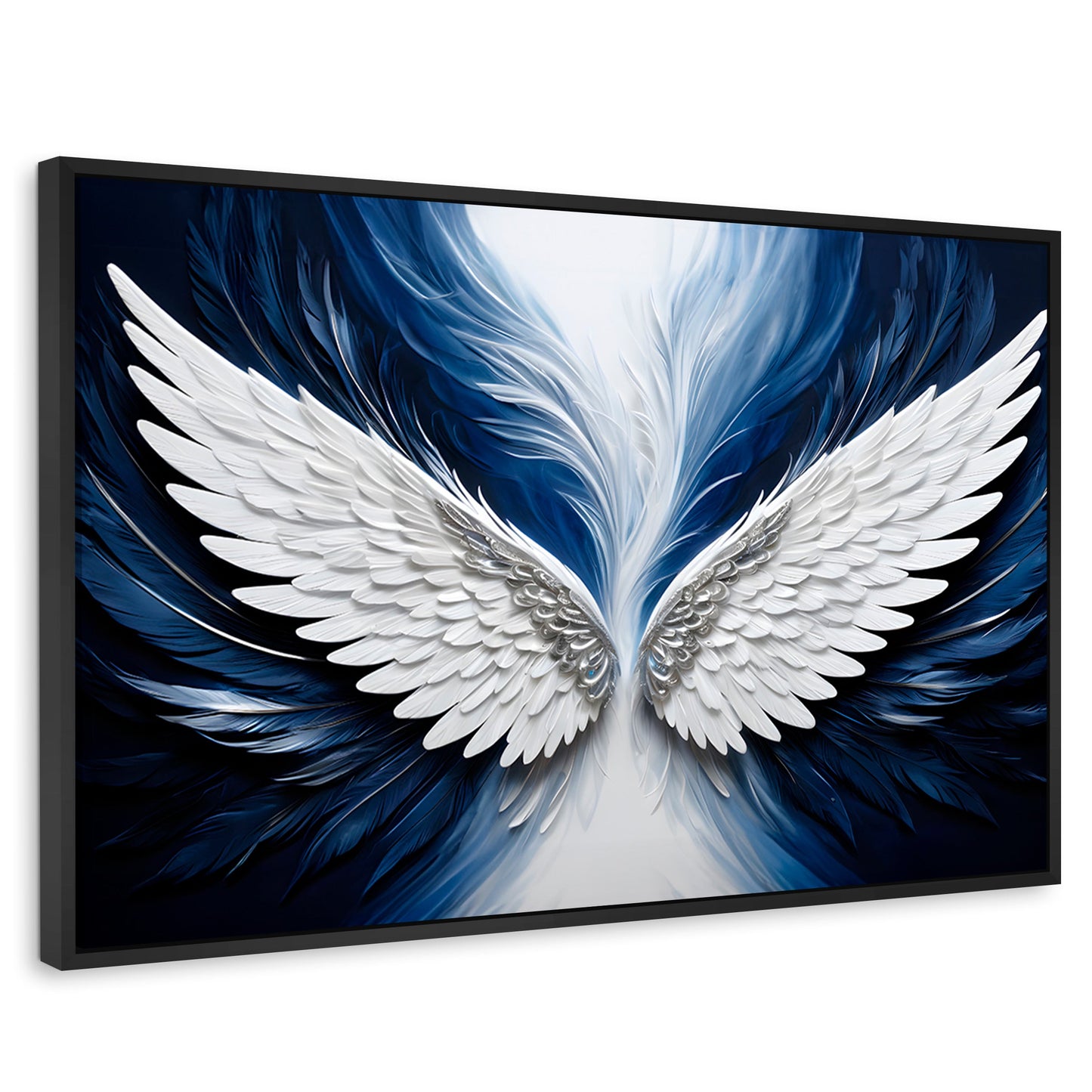 Cuadros Decorativos Canvas Revolution | Alas Angel Marina | Rectangular | Portada | Marco Negro