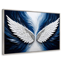Cuadros Decorativos Canvas Revolution | Alas Angel Marina | Rectangular | Portada | Marco Plateado