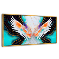 Cuadros Decorativos Canvas Revolution | Alas Angel Marmol | Panoramico | Portada | Marco Madera