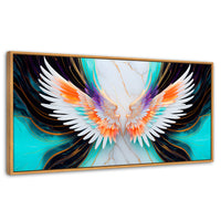 Cuadros Decorativos Canvas Revolution | Alas Angel Marmol | Panoramico | Portada | Marco Negro