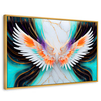 Cuadros Decorativos Canvas Revolution | Alas Angel Marmol | Rectangular | Portada | Marco Dorado