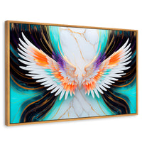 Cuadros Decorativos Canvas Revolution | Alas Angel Marmol | Rectangular | Portada | Marco Madera