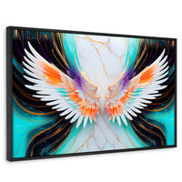 Cuadros Decorativos Canvas Revolution | Alas Angel Marmol | Rectangular | Portada | Marco Negro
