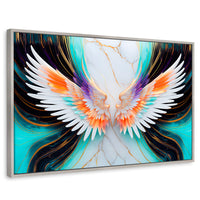 Cuadros Decorativos Canvas Revolution | Alas Angel Marmol | Rectangular | Portada | Marco Plateado