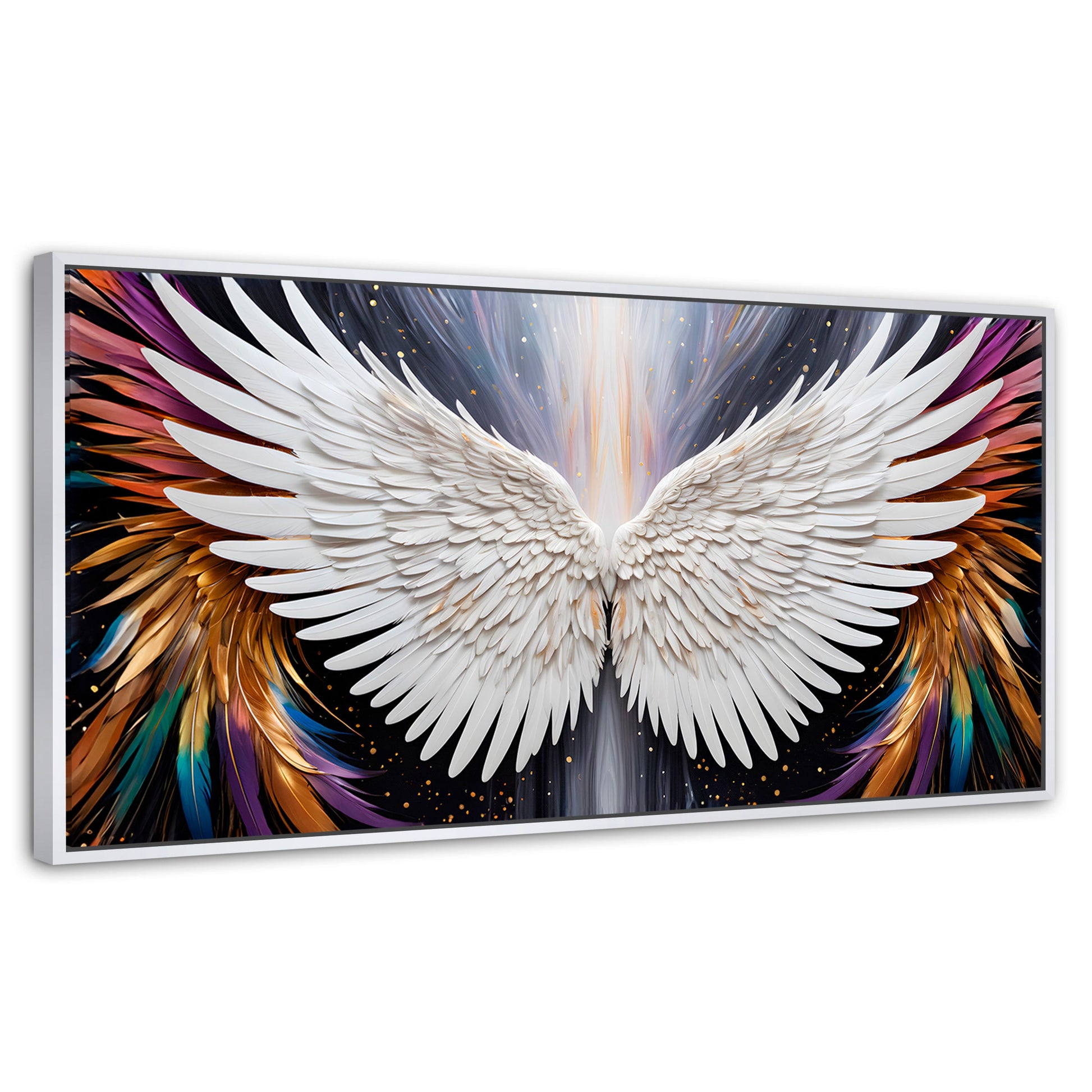 Cuadros Decorativos Canvas Revolution | Alas Angel Mistico | Panoramico | Portada | Marco Dorado