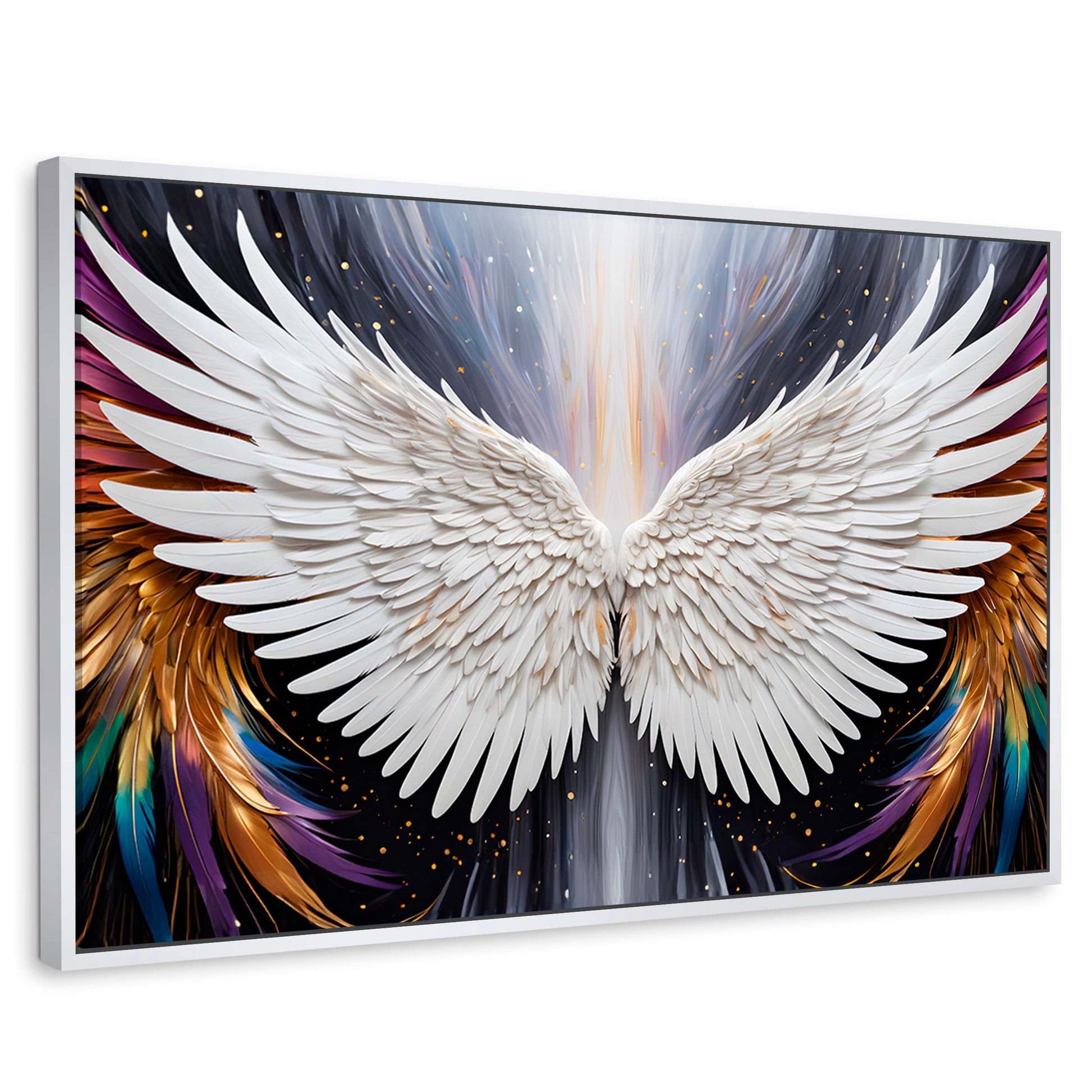 Cuadros Decorativos Canvas Revolution | Alas Angel Mistico | Rectangular | Portada | Marco Blanco