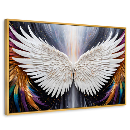 Cuadros Decorativos Canvas Revolution | Alas Angel Mistico | Rectangular | Portada | Marco Dorado