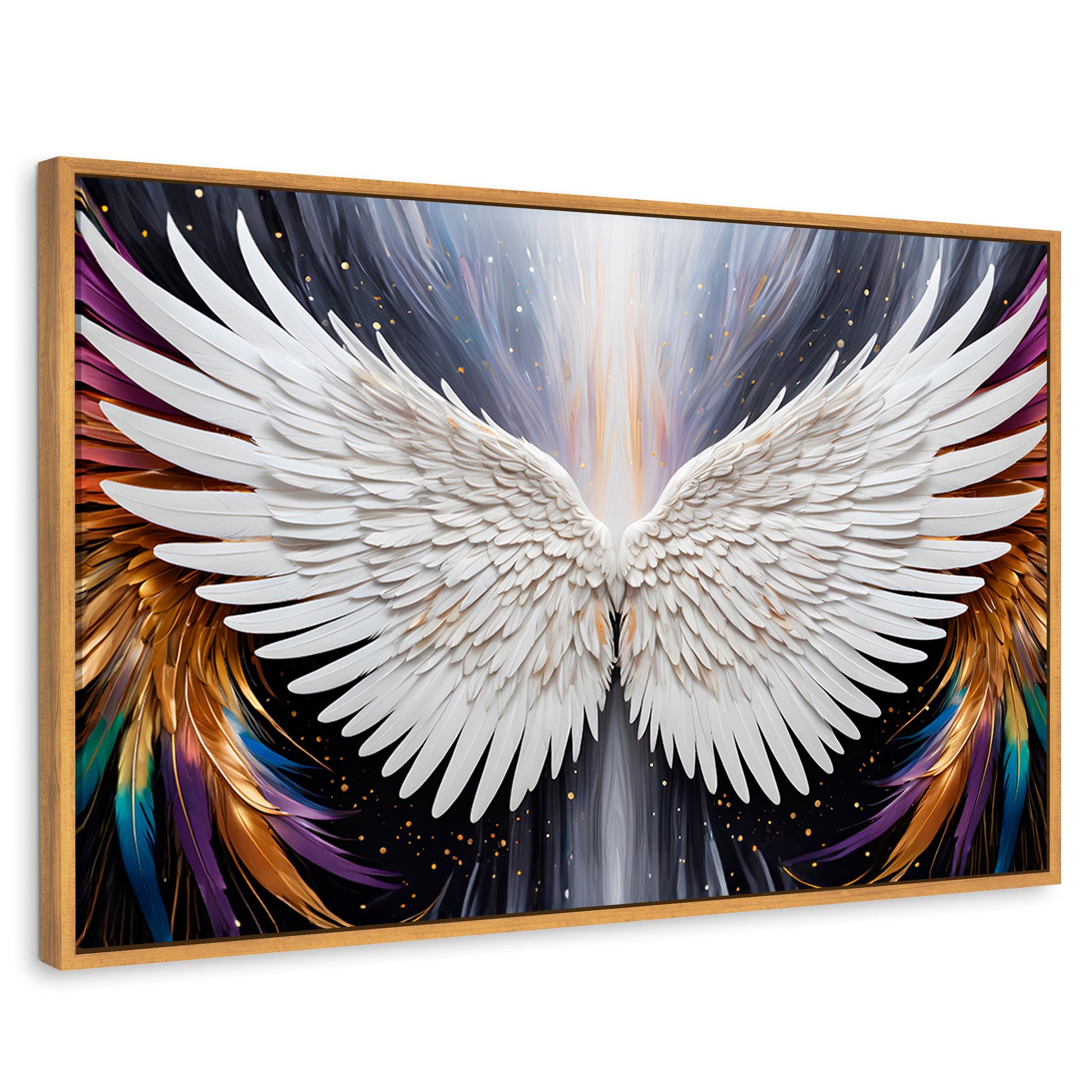 Cuadros Decorativos Canvas Revolution | Alas Angel Mistico | Rectangular | Portada | Marco Madera