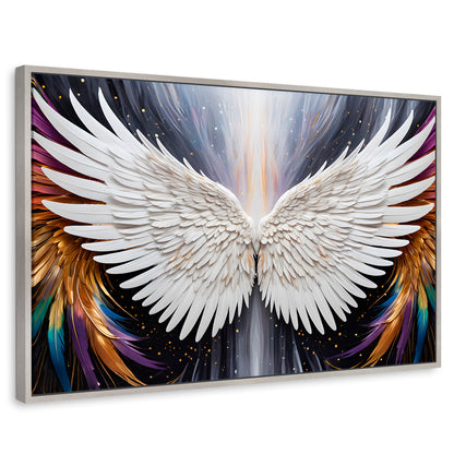 Cuadros Decorativos Canvas Revolution | Alas Angel Mistico | Rectangular | Portada | Marco Plateado