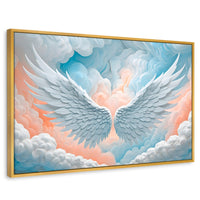 Cuadros Decorativos Canvas Revolution | Alas Angel Nubes | Rectangular | Portada | Marco Dorado