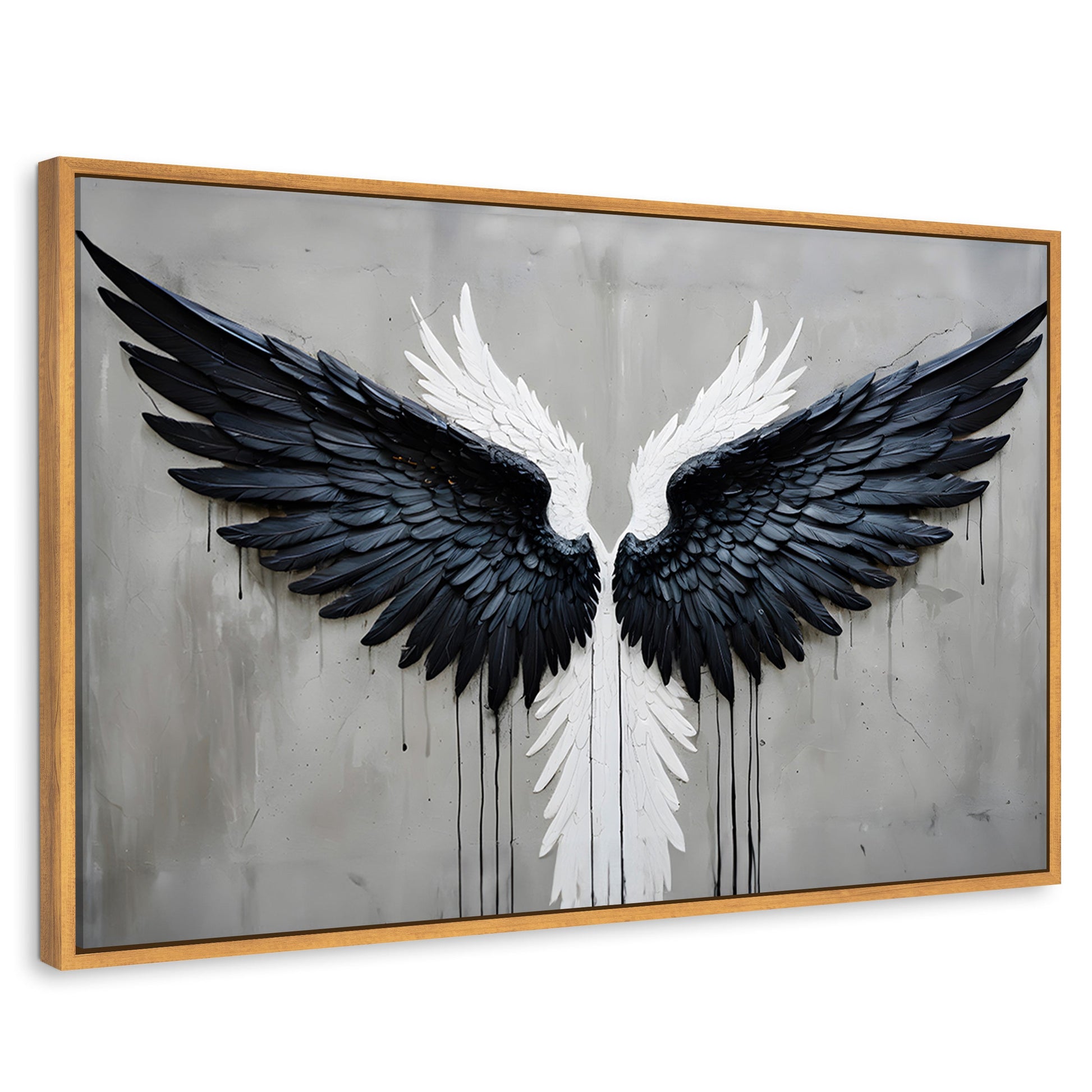 Cuadros Decorativos Canvas Revolution | Alas Angel Oscuro | Rectangular | Portada | Marco Madera