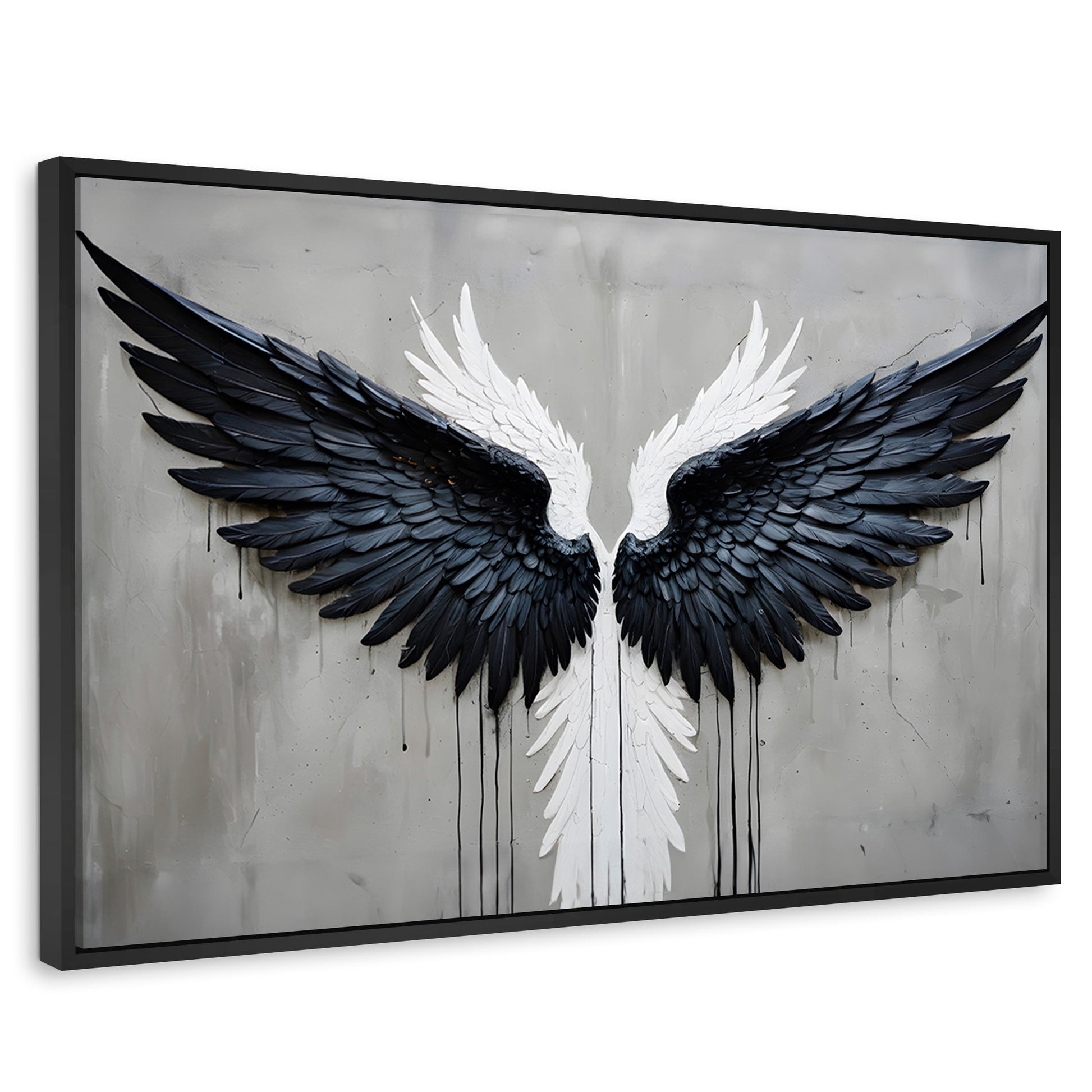 Cuadros Decorativos Canvas Revolution | Alas Angel Oscuro | Rectangular | Portada | Marco Negro