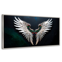 Cuadros Decorativos Canvas Revolution | Alas Angel Profundo | Panoramico | Portada | Marco Blanco