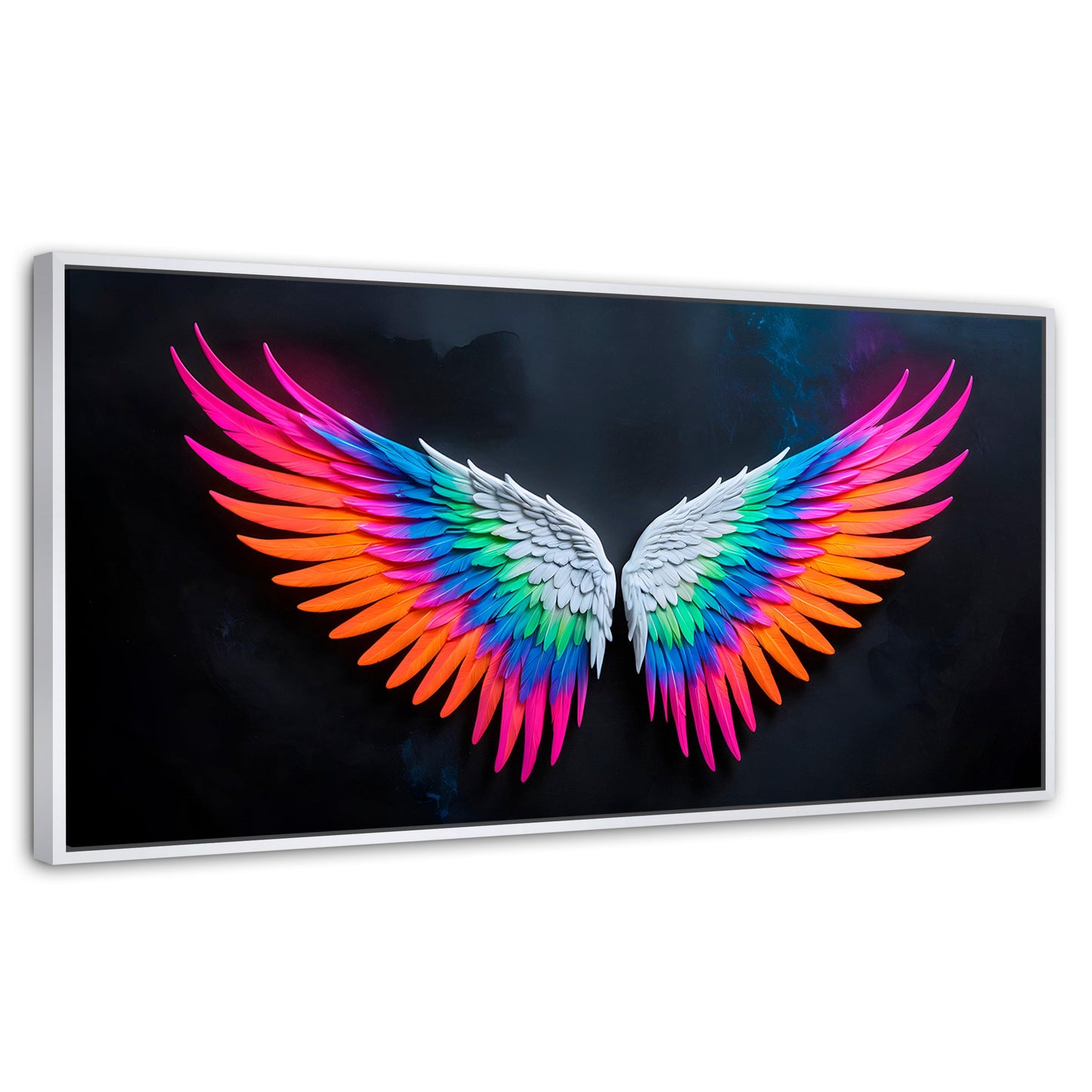 Cuadros Decorativos Canvas Revolution | Alas Angel Pureza | Panoramico | Portada | Marco Dorado