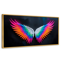 Cuadros Decorativos Canvas Revolution | Alas Angel Pureza | Panoramico | Portada | Marco Madera