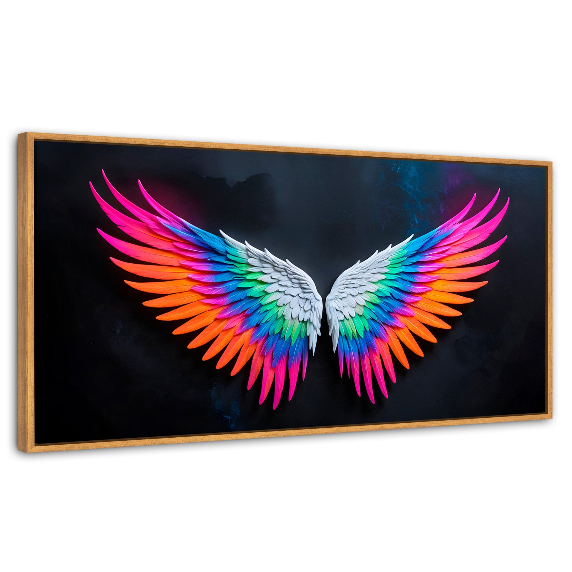 Cuadros Decorativos Canvas Revolution | Alas Angel Pureza | Panoramico | Portada | Marco Negro