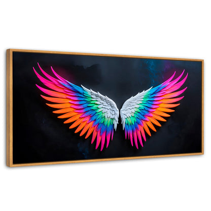 Cuadros Decorativos Canvas Revolution | Alas Angel Pureza | Panoramico | Portada | Marco Negro