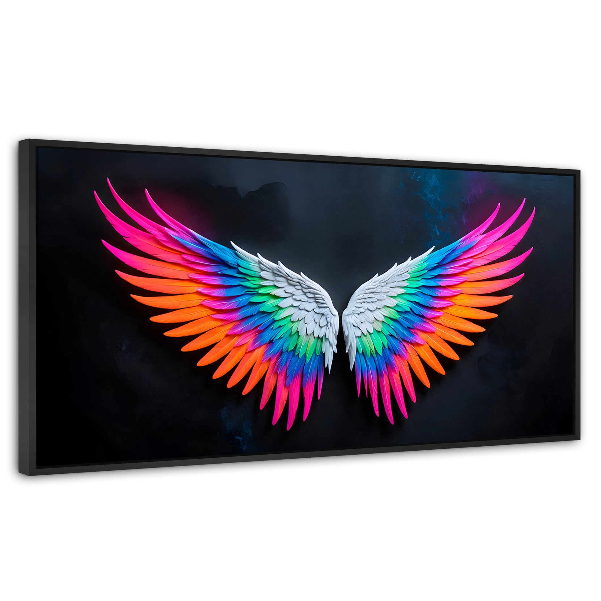 Cuadros Decorativos Canvas Revolution | Alas Angel Pureza | Panoramico | Portada | Marco Plateado