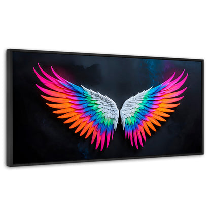 Cuadros Decorativos Canvas Revolution | Alas Angel Pureza | Panoramico | Portada | Marco Plateado