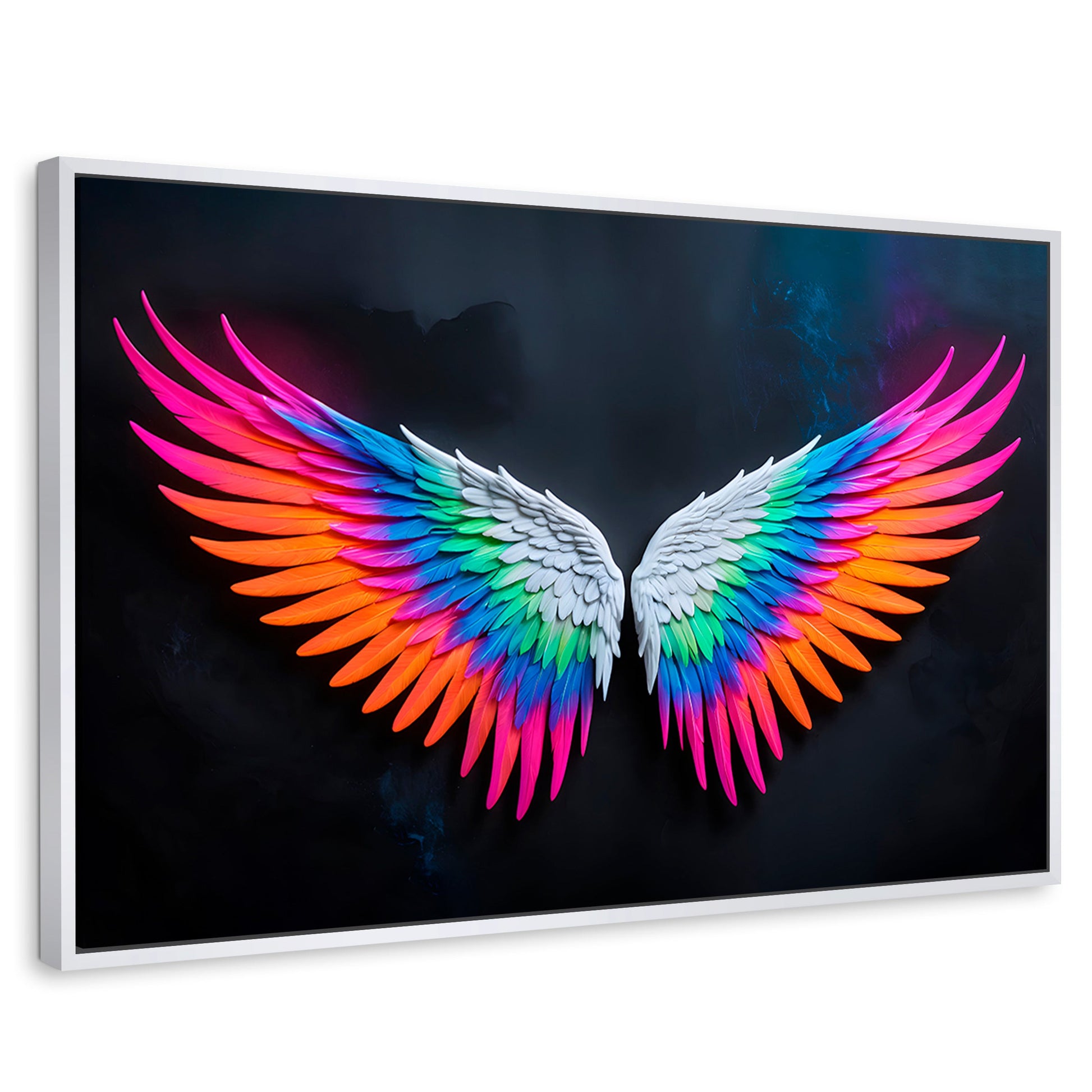 Cuadros Decorativos Canvas Revolution | Alas Angel Pureza | Rectangular | Portada | Marco Blanco