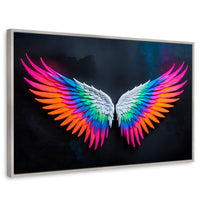 Cuadros Decorativos Canvas Revolution | Alas Angel Pureza | Rectangular | Portada | Marco Plateado